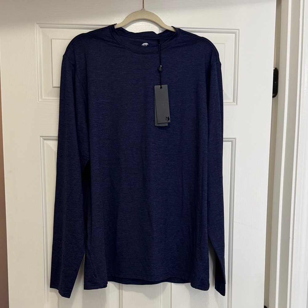 Greyson Men's Long-Sleeve Crew in Navy